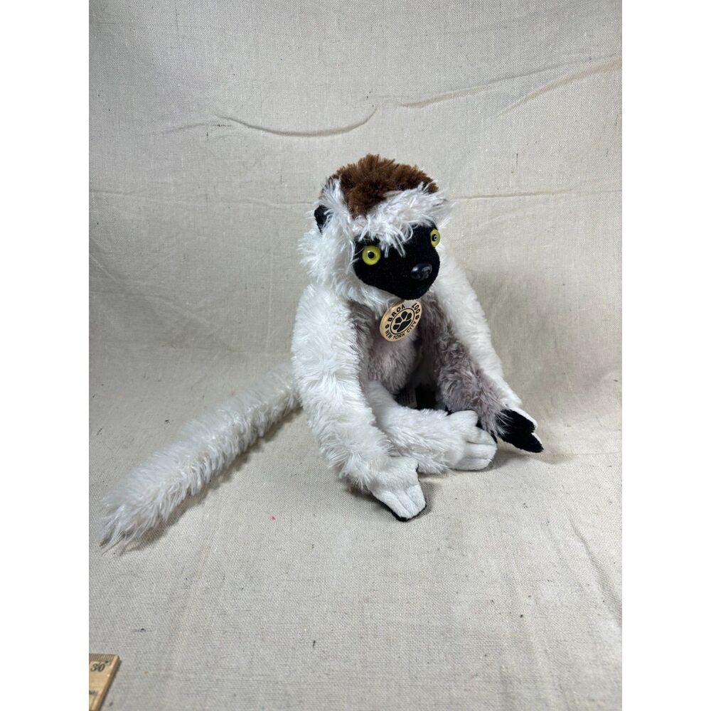 Wild Republic Lemur Plush Solid White Tail Bronx Zoo NWT